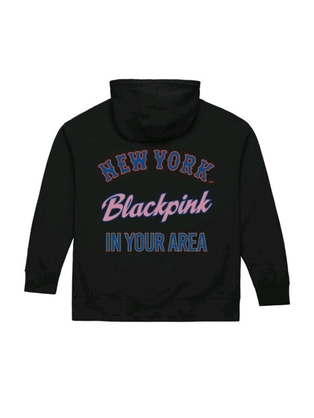 Mitchell & Ness x BLACKPINK Men's New York MetsBlack Pullover Hoodie - XL
